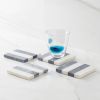 Striped White Marble Coasters – Set of 4