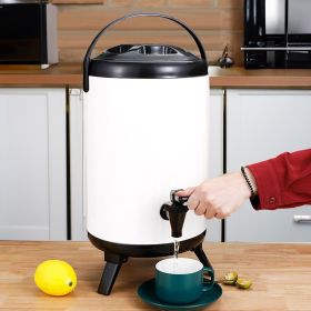 SOGA 12L Insulated Beverage Server – Stainless Steel White Thermal Container for Hot & Cold Drinks, Durable Drink Dispenser for Coffee, Tea, Juice