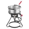 VEVOR 10 Qt Fish and Wing Fryer, Aluminum Propane Fish Fryer Kit, Outdoor Deep Fryer Seafood Pot with Thermometer, Strainer Basket, and 54