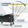 80-Qt Outdoor Patio Cooler Cart, Rolling Ice Chest with Adjustable Handle, Wheels, Bottle Opener, Drainage