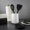 2 Pack 6.2" Ribbed Ceramic Kitchen Utensil Holder, White