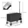 80-Qt Outdoor Patio Cooler Cart, Rolling Ice Chest with Adjustable Handle, Wheels, Bottle Opener, Drainage