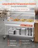 VEVOR Commercial Food Warmer, 5 Pans + 2 Pots Electric Steam Table, 1800W Professional Buffet Catering Food Warmer with Shield Undershelf Wheels