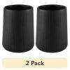 2 Pack 6.2" Ribbed Ceramic Kitchen Utensil Holder, Black