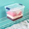 4 Pack 27 Quart Clear Plastic Storage Container with Latch Lid, Blue