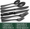 24-Piece  Silverware Set with Steak Knives Steel Tableware Cutlery Set