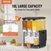 VEVOR Commercial Beverage Dispenser, 3 Tanks 10 L / 10.6 QT Per Tank Juice Dispenser