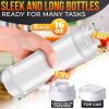 Set of 6 Condiment Squeeze Bottles for Sauces 16 oz Self Closing Valve Easy to Fill Clear Design Ready to Dispense for Dressings Condiments and Sauces