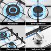 Gas Cooktop 2 Burner Propane Cooktop, Stainless Steel Propane Stove 12 inch, Bulit-in Gas Stove Top with Thermocouple Protection