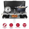 3 Burner Camping Stove 20000 BTU Portable Foldable Propane Stove With Toast Tray Windshield Portable Handle Outdoor Cooking Gas Stove For RV Camping B