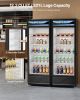 VEVOR Commercial Merchandiser Refrigerator, 12.2 CU.FT Glass Door Display Refrigerator