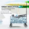 80-Qt Outdoor Patio Cooler Cart, Rolling Ice Chest with Adjustable Handle, Wheels, Bottle Opener, Drainage