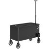 80-Qt Outdoor Patio Cooler Cart, Rolling Ice Chest with Adjustable Handle, Wheels, Bottle Opener, Drainage
