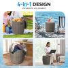 9.5 Gallon Cooler Side Table, Portable Ice Chest with Built-in Handle