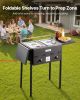 VEVOR Outdoor Propane Deep Fryer, Dual-Tank 8QTx2 Commercial Fryer, Stainless Steel Cooker with Foldable Platform, Dual Basket, and Heat Adjustment