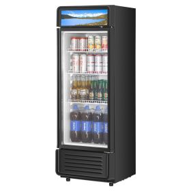 VEVOR Commercial Merchandiser Refrigerator, 12.2 CU.FT Glass Door Display Refrigerator