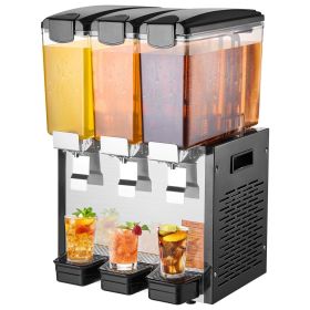 VEVOR Commercial Beverage Dispenser, 3 Tanks 10 L / 10.6 QT Per Tank Juice Dispenser