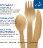 Disposable Wooden Cutlery Set - 100% Home Compostable - Wooden Utensils, Eco-Friendly, Organic, Sustainable and Carbon Neutral Certified - Fork, Knife