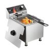 VEVOR Commercial Deep Fryer, 1750W Electric Countertop Fryer with Basket & Height-Adjustable Feet, 12Qt / 11.5L Stainless Steel Single Oil Fryer