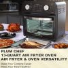 Plum Chef Air Fryer, 13QT Multifunctional Convection Toaster Oven Air Fryer Combo, 360° Hot Air Circulation for Healthy Oil-Free Cooking