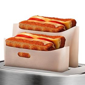 12Pcs Non Stick Toaster Bags Reusable 6.7 x7.5 inch Grilled Cheese Bags Heat Resistant & Easy to Clean Mess Free Toasting Sandwiches Panini & More Com