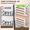 2pcs Kitchen Eggs Organizer 4-layer Slide Refrigerator Eggs Rack